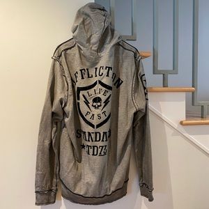 Affliction Reversible Hooded Sweatshirt size XL